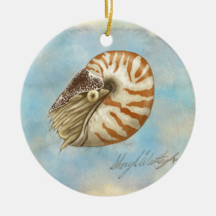 NaturhistoriaNautilusprydnad Julgransprydnad Keramik