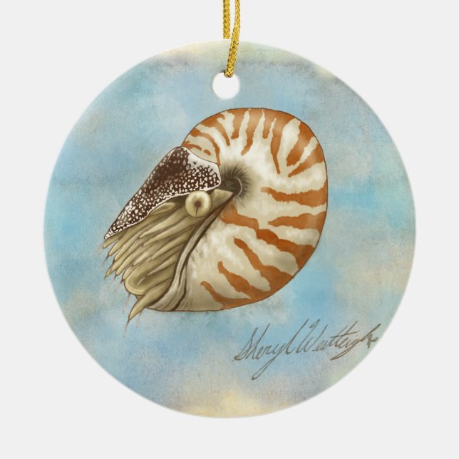 NaturhistoriaNautilusprydnad Julgransprydnad Keramik (Framsidan)