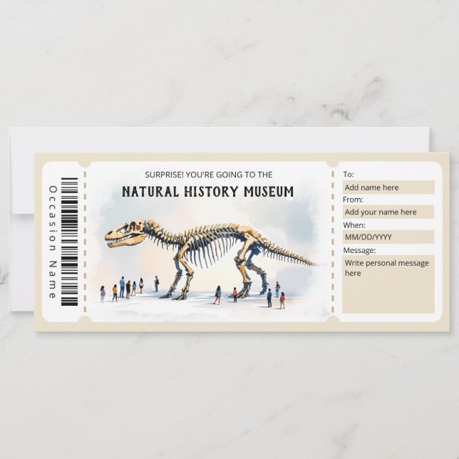 Naturhistoriska museets presentkortsmall inbjudningar (Framsida)