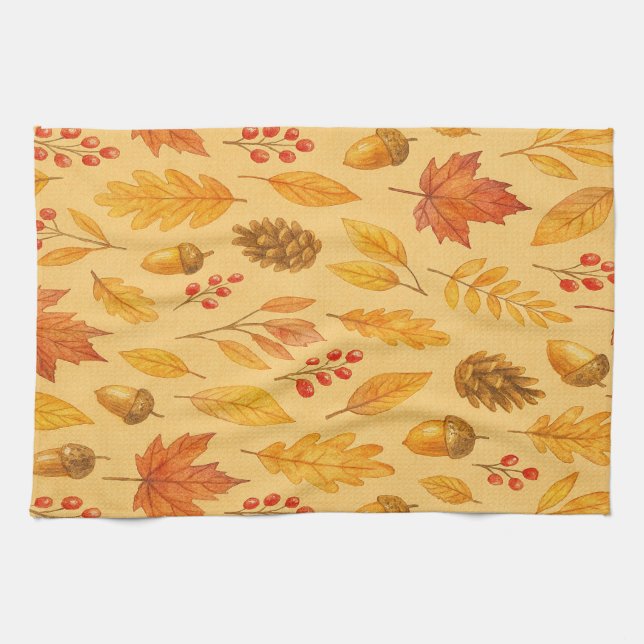 Naturhösten mönster kökshandduk (Horisontell)