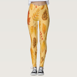 Naturhösten mönster leggings
