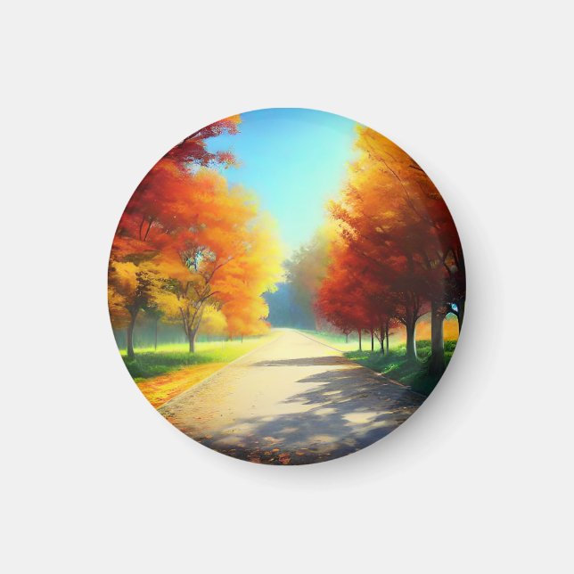 Naturhösten Träd i skogen Magnet (Framsidan)