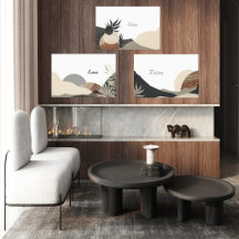 Naturinspirerad Abstrakt Earth Tones Canvas Art