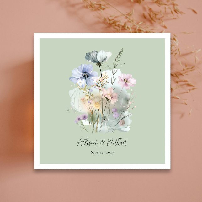 Naturinspirerad arvsel! Light Sage Bröllop Pappersservett (Nature-Inspired Elegance! Light Sage Wedding Napkins)