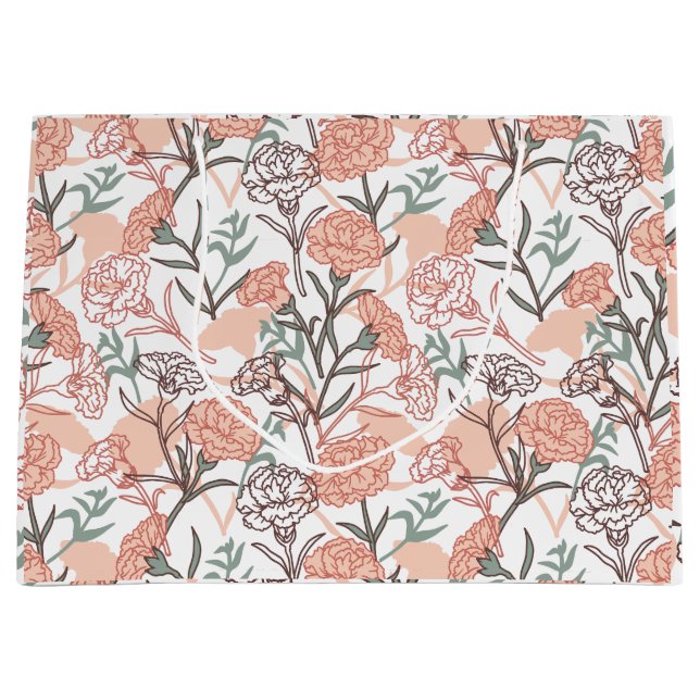 Naturinspirerad Blommigt: Carnation Flower Mönster (Framsidan)