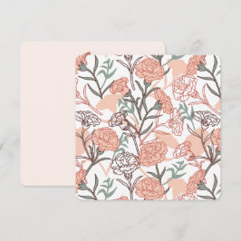Naturinspirerad Blommigt: Carnation Flower Mönster Inbjudningar