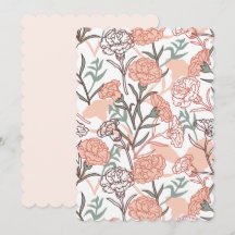 Naturinspirerad Blommigt: Carnation Flower Mönster