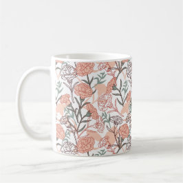 Naturinspirerad Blommigt: Carnation Flower Mönster Kaffemugg