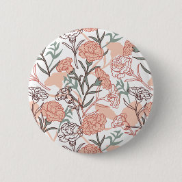 Naturinspirerad Blommigt: Carnation Flower Mönster Knapp