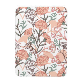 Naturinspirerad Blommigt: Carnation Flower Mönster Magnet