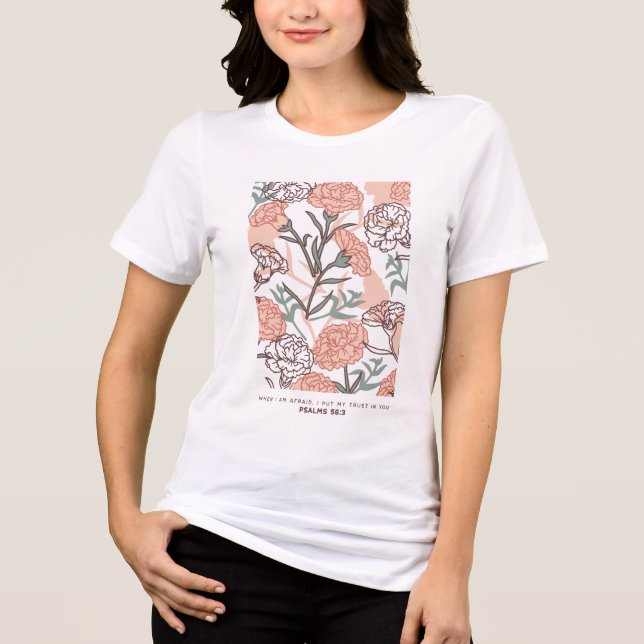 Naturinspirerad Blommigt: Carnation Flower Mönster T Shirt (Framsida)