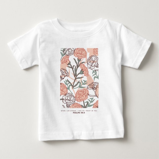 Naturinspirerad Blommigt: Carnation Flower Mönster T Shirt (Framsida)