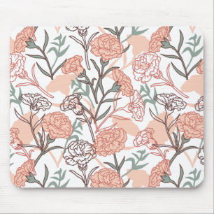 Naturinspirerad blomster: Nejlikablommönster Musmatta