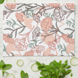 Naturinspirerad blomster: Nejlikablommuster Kökshandduk