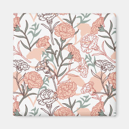 Naturinspirerad blomster: Nejlikablommuster Magnet