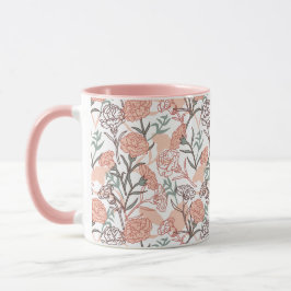 Naturinspirerad blomster: Nejlikablommuster Mugg