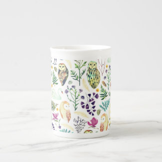 Naturinspirerad botanisk mönster dekorativ kastkud benporslin mugg