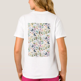 Naturinspirerad botanisk mönster dekorativ kastkud t shirt