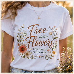 Naturinspirerad grafisk t-shirt för kvinnor med fe