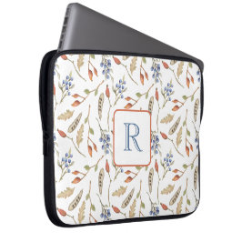 Naturinspirerad konstmonogram med blad och bär laptop fodral