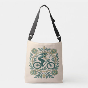 Naturinspirerad kvinnlig cyklist - Boho Biking Axelväska