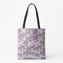 Naturinspirerad lila blomma-tote