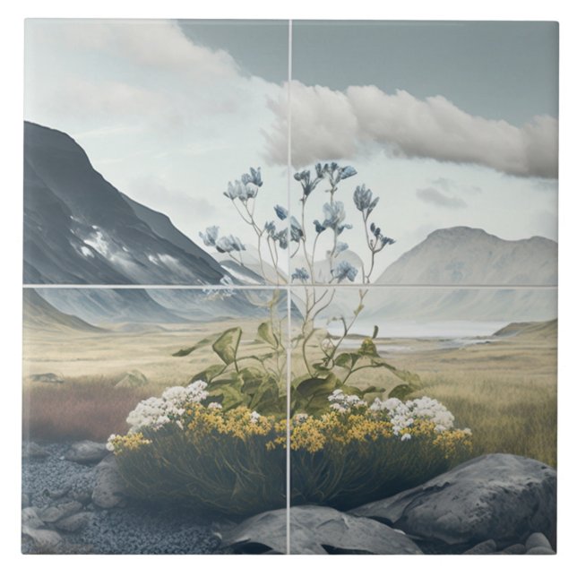 Naturinspirerad minimalistisk panel kakelplatta (Framsidan)