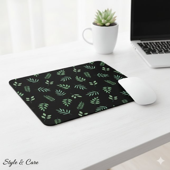 Naturinspirerad musmatta för Löv-utskrift för skri (Nature-Inspired Leaf Print Mouse Pad for Desk)