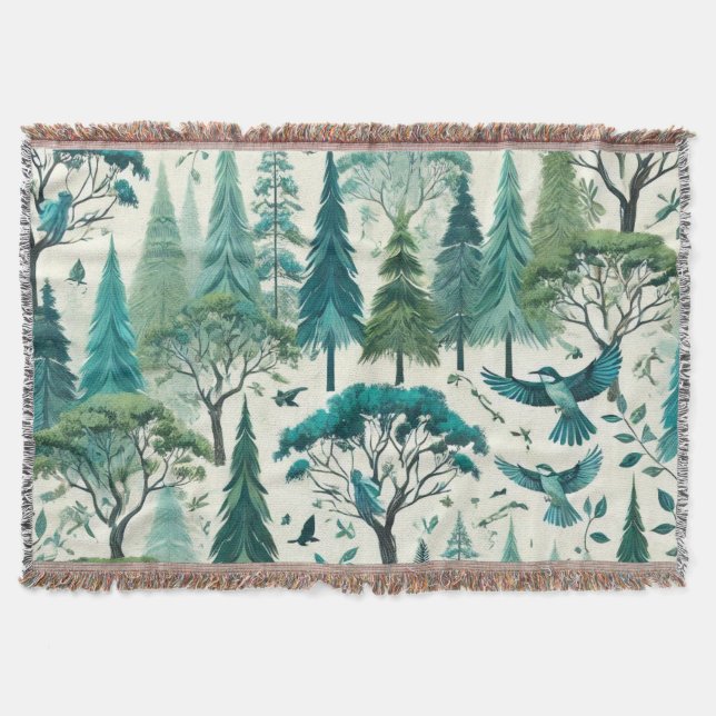 Naturinspirerad, sömlös design filt (Framsidan)