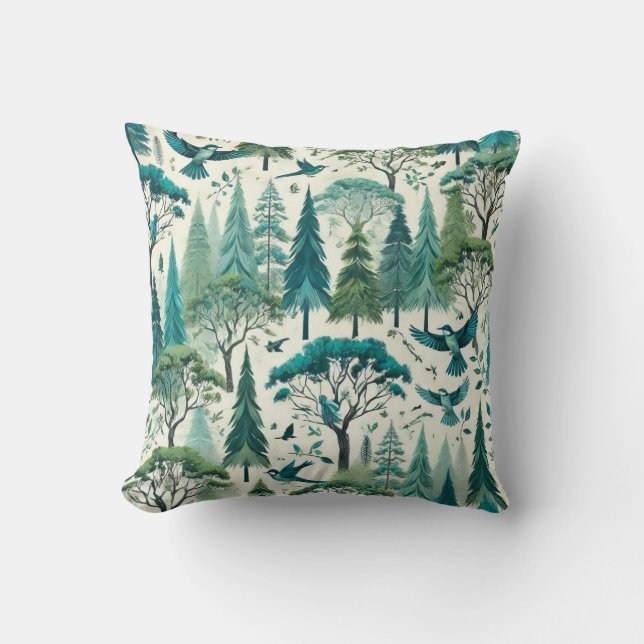 Naturinspirerad, sömlös design kudde (Framsida)