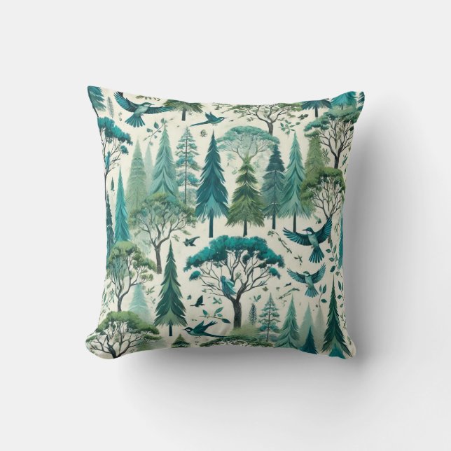 Naturinspirerad, sömlös design kudde (Framsida)