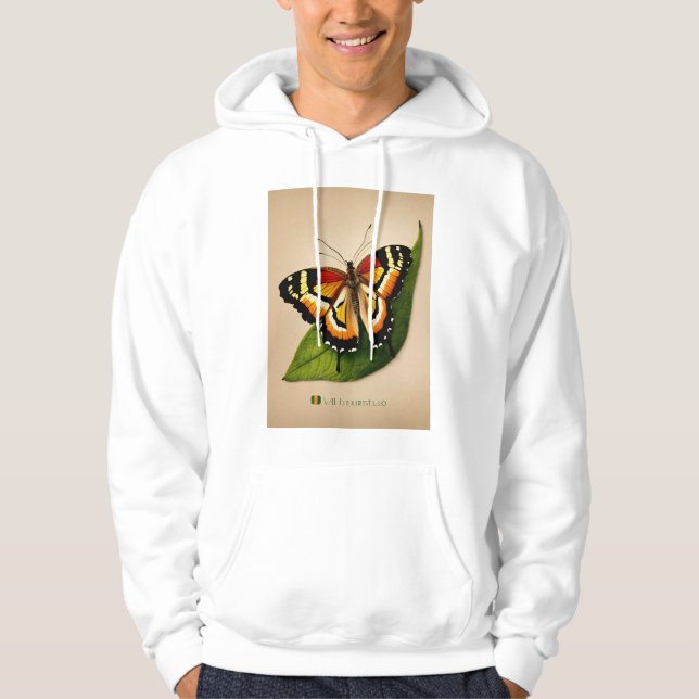 Naturinspirerad T-Shirt med fjärilar och Blommigt Hoodie (Framsida)