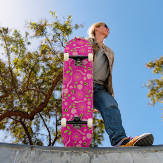 Naturinspirerade blommor och varelser mini skateboard bräda 18,5 cm