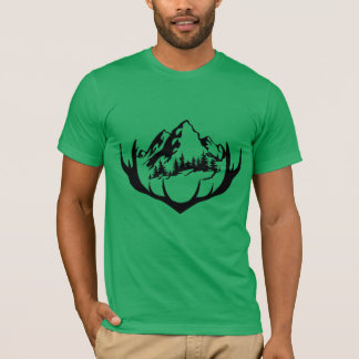 Naturinspirerat berg och Forest Antler-design T Shirt