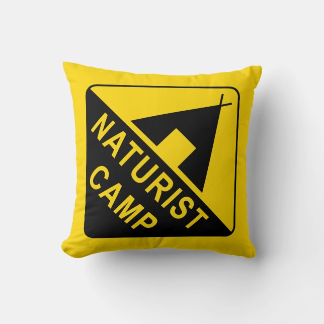 Naturist Camp-tecken Kudde (Framsida)