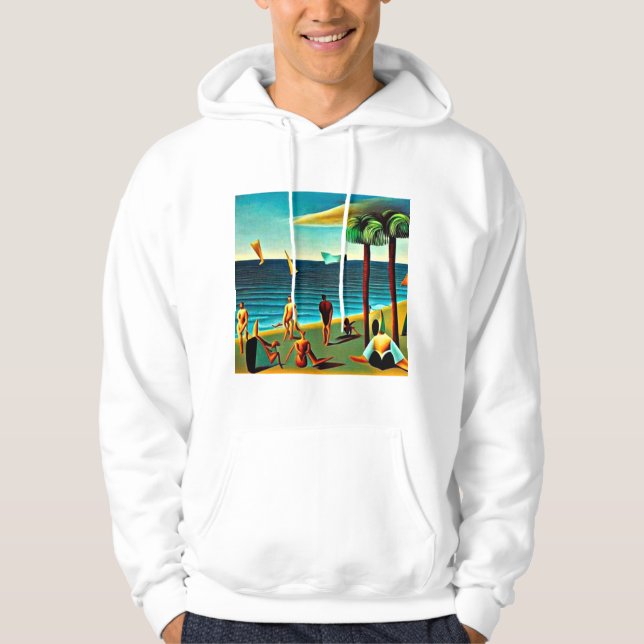 Naturister på stranden hoodie (Framsida)