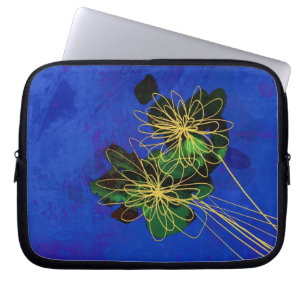 naturkonstblommor blå laptop sleeve