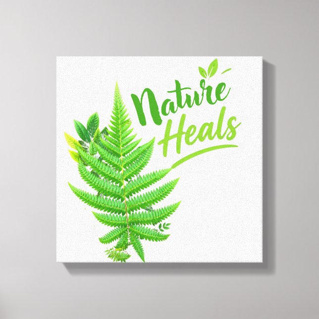 Naturläker Fernblad Fyrkantig Canvas Väggkonst (Framsida)