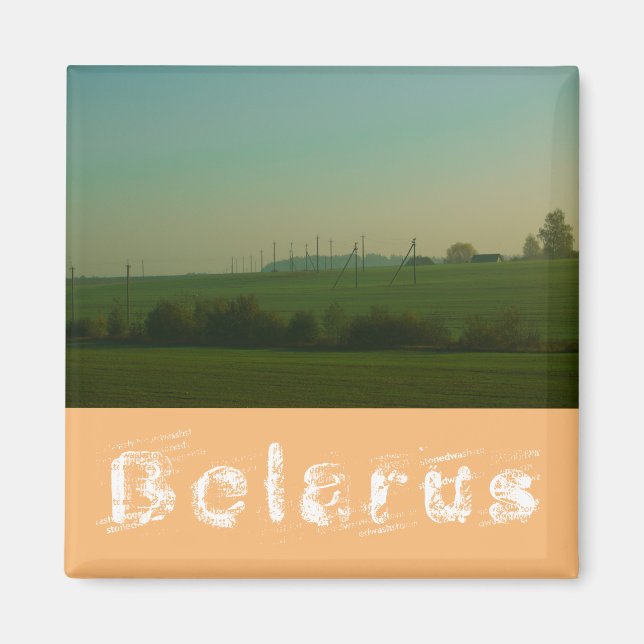 Naturlandskap Fält Meadow Belarus Magnet (Framsidan)