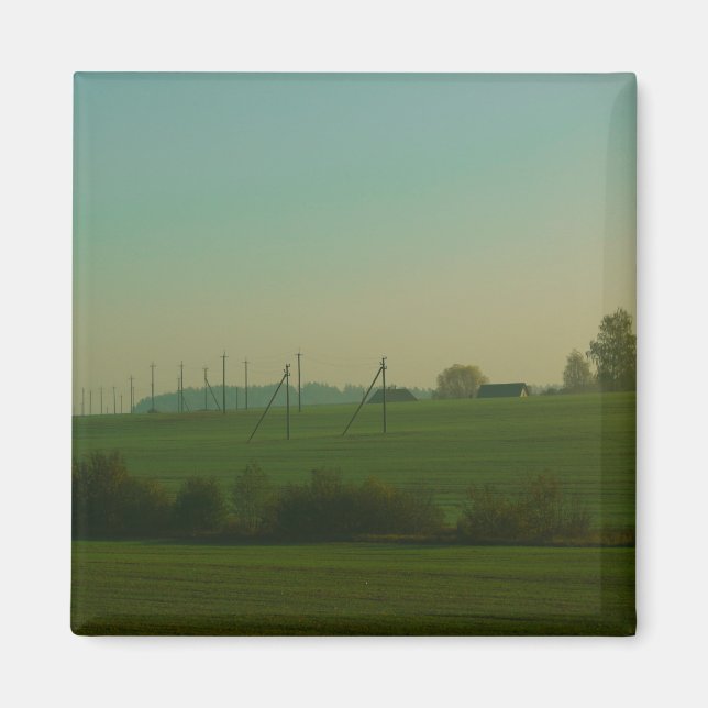 Naturlandskap Fält Meadow Belarus Magnet (Framsidan)