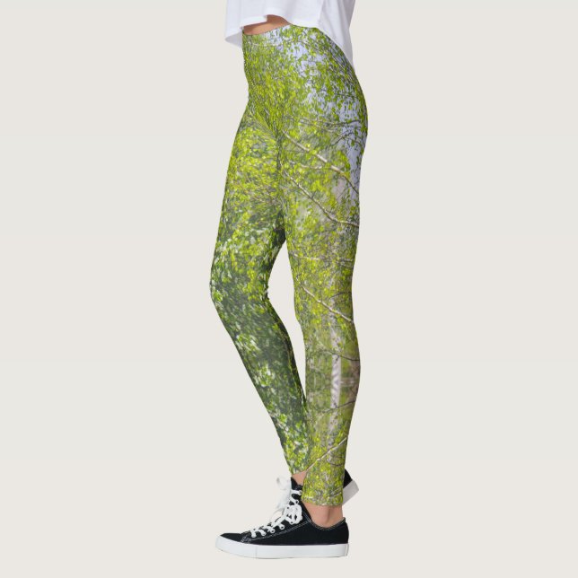 Naturlandskap Landsbygdsmiljö Birch Träd Leggings (Vänster)