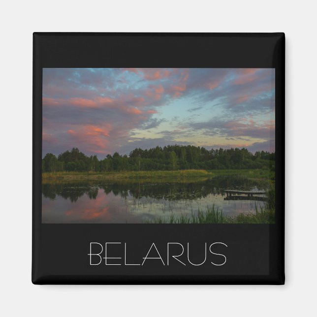 Naturlandskap Landsbygdsmiljö Sjö Sunset Magnet (Framsidan)