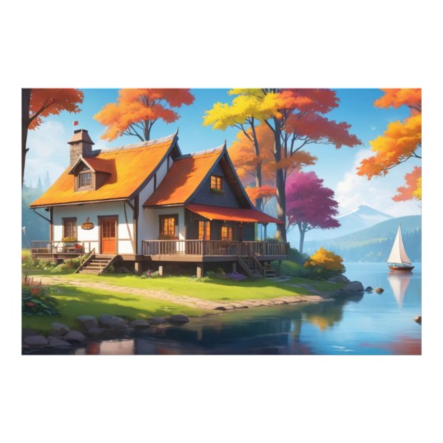 Naturlandskap med en härva förutom Sjö-5656 Fototryck (Framsidan)