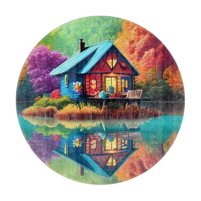 Naturlandskap med stuga och Sjö-38566 (Framsidan)