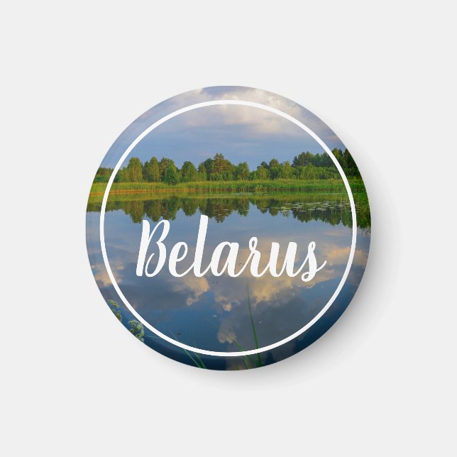Naturlandskap Sjö Himlar Vitryssland Magnet (Framsidan)
