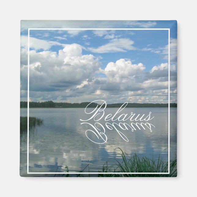 Naturlandskap Sjö Himlar Vitryssland Magnet (Framsidan)