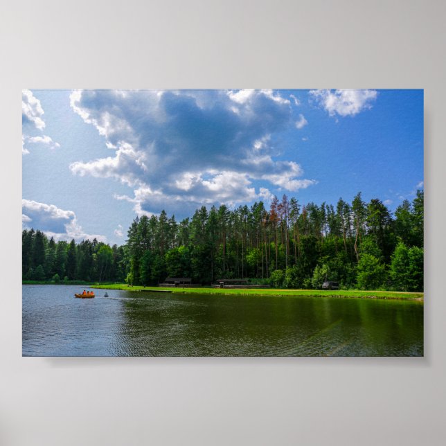 Naturlandskapet Sjö Boat Belarus Poster (Framsidan)