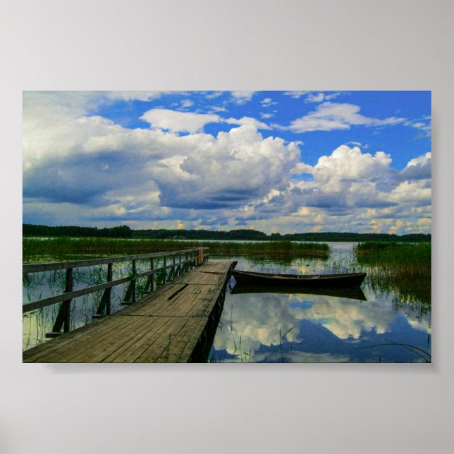 Naturlandskapet Sjö Boat Belarus Poster (Framsidan)