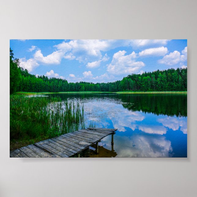 Naturlandskapet Sjö Pier Vitryssland Poster (Framsidan)