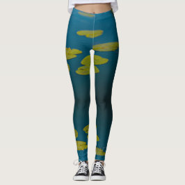 Naturlandskapet Vatten Lily Löv Pond River Leggings
